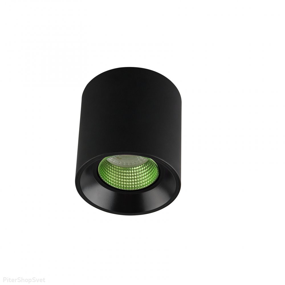 Чёрно-зелёный накладной потолочный светильник цилиндр «DK3020» DK3090-BK+GR