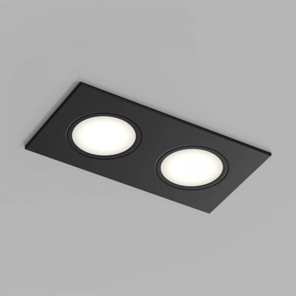 Двойной прямоугольный встраиваемый светильник с влагозащитой «Port» DK3112-BK