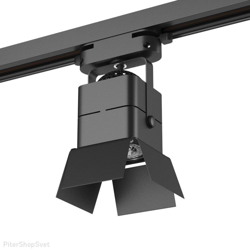 Чёрный трековый светильник софит «DK600» DK6012-BK