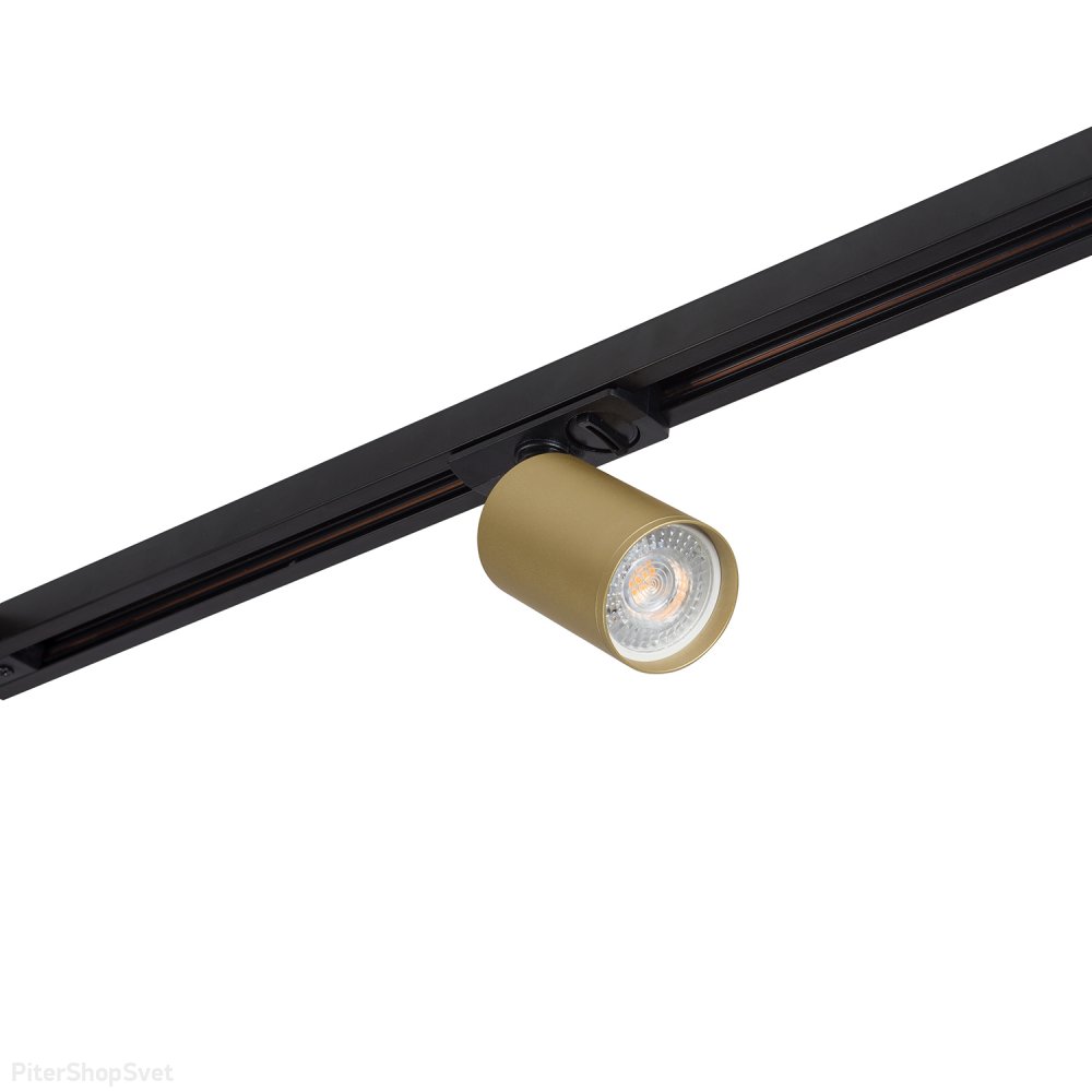 Чёрно-золотой однофазный трековый светильник «TUBE» DK6201-BG