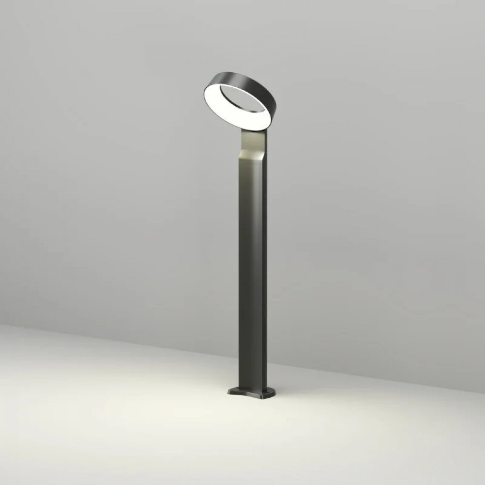 Уличный наземный светильник столб с кольцом 12Вт 3000К «Sanvik» DK9718-BK