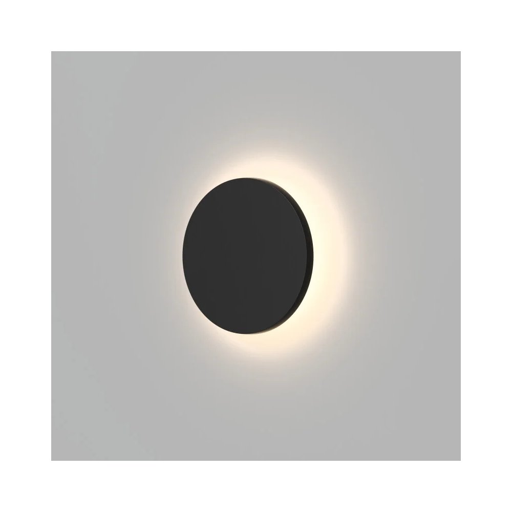 Уличный круглый настенный светильник подсветка 15см 6Вт 3000К «Alta» DK9780-BK