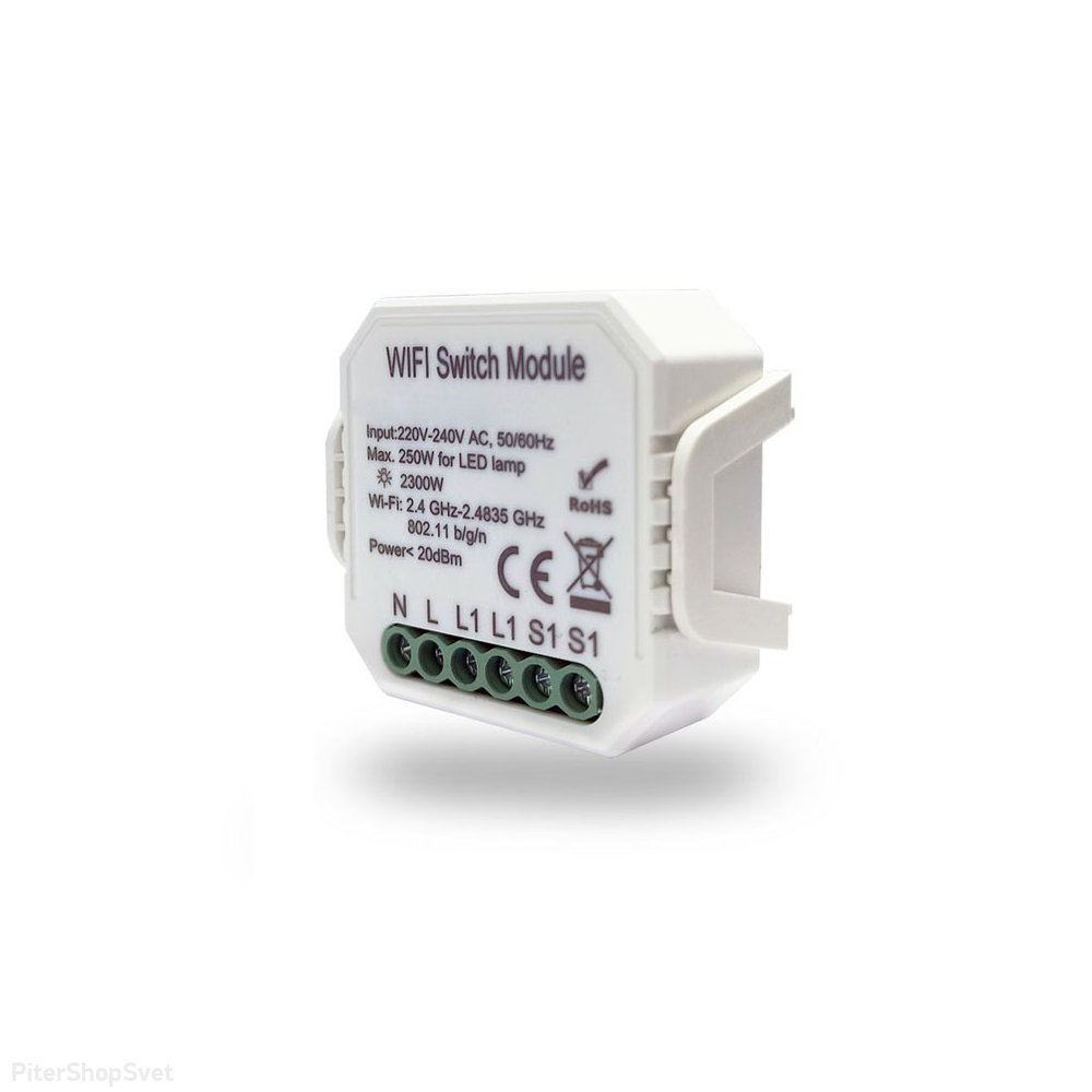 Одноканальное Wi-Fi реле-выключатель RL1001-SM