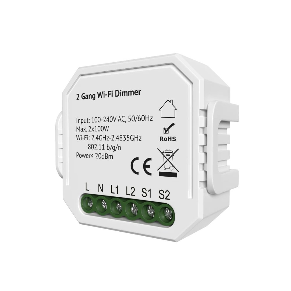 Двухканальное Wi-Fi реле-диммер RL1004-DM/1