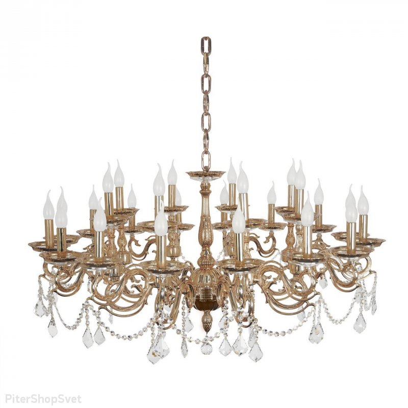 Подвесная люстра со свечами и хрустальными подвесками Castella E 1.1.24.600 GH