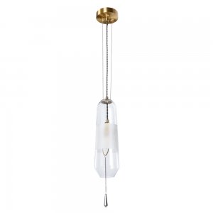 Бронзовый подвесной светильник с прозрачным плафоном «Lich»