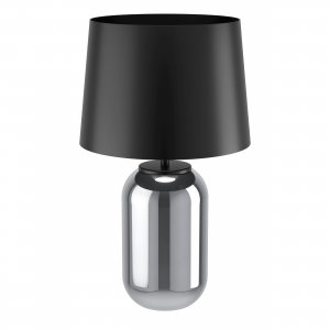 Настольная лампа со стеклянным основанием, дымчатый/чёрный «Cuite»