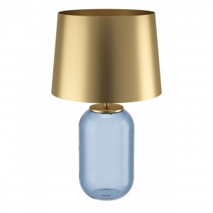 Настольная лампа со стеклянным основанием и металлическим абажуром «Cuite»
