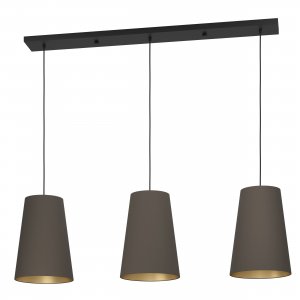Чёрно-коричневый тройной подвесной светильник «Petrosa»