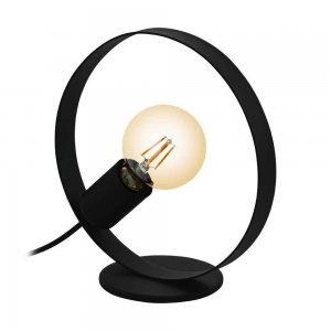 Чёрная настольная лампа кольцо «Frijolas»