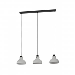 Тройной чёрно-серый подвесной светильник на длинном основании «Matlock»
