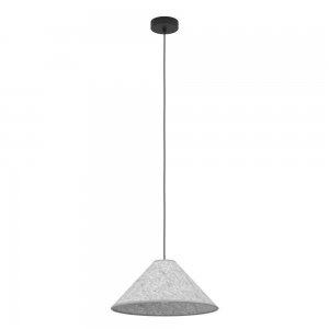 Подвесной светильник серый конус текстильный «Alsager»
