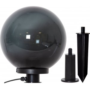 Уличный светильник шар D30см на колышке, чёрный/дымчатый «Monterollo Smoke»