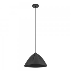Чёрный купольный подвесной светильник из металла «Podere»