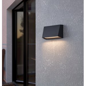 Чёрный уличный настенный светильник подсветка 9,5Вт «SPONGANO»