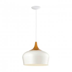 Подвесной светильник с белым кремовым металлическим куполом «Obregon»