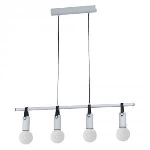 Серый длинный подвесной светильник с ремнями «APRICALE»