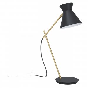 Чёрно-латунная настольная лампа «Amezaga»