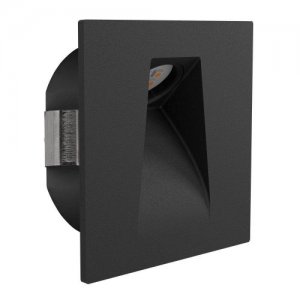 Чёрный встраиваемый светильник для подсветки ступеней 2Вт 3000К «MECINOS»