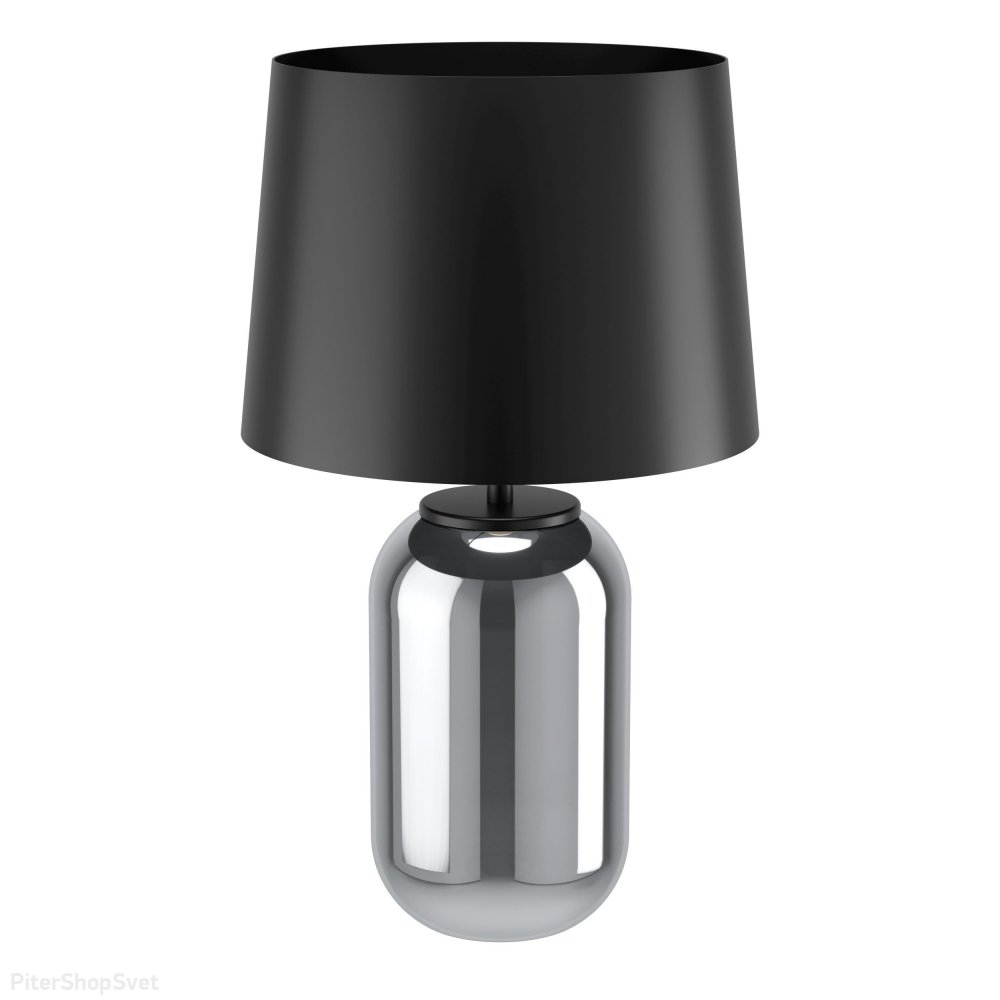 Настольная лампа со стеклянным основанием, дымчатый/чёрный «Cuite» 390063