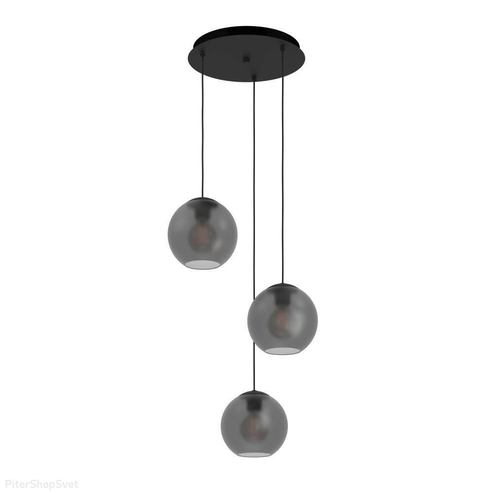 Тройной подвесной светильник с шарами на круглом основании «Arangona» 390213