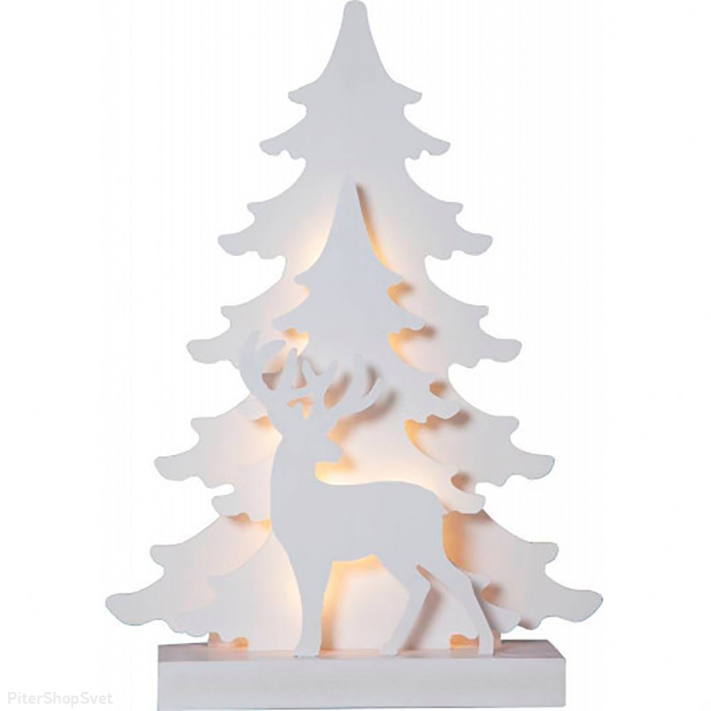 Деревянная световая композиция олень и ёлки «GRANDY» 411413