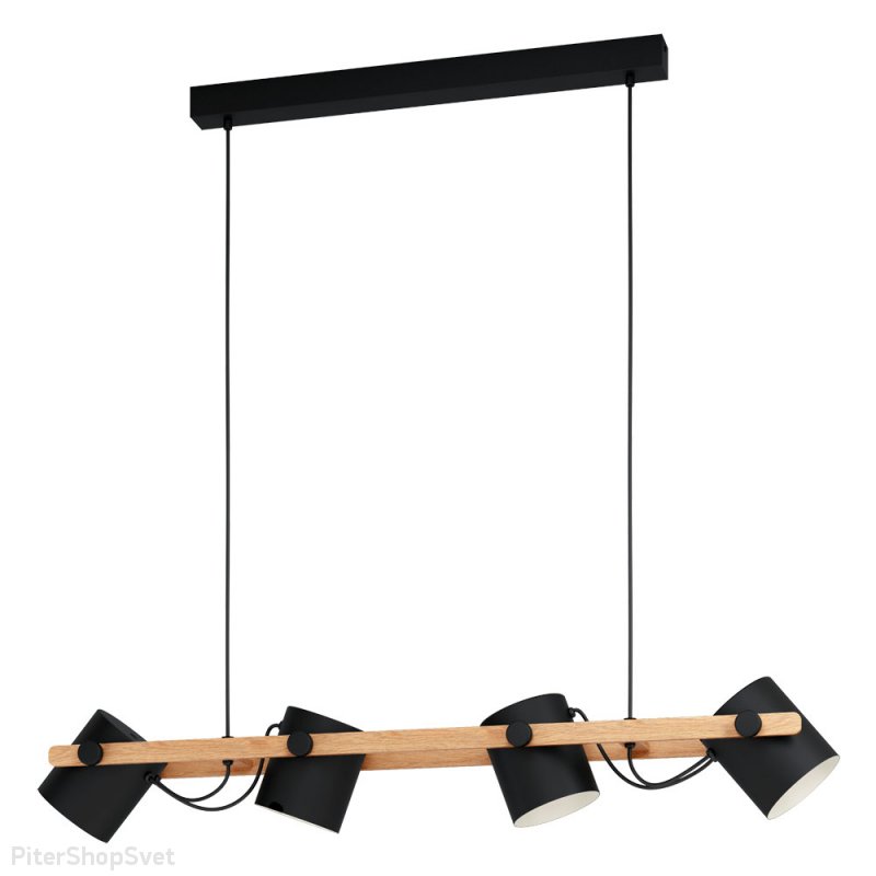 Длинный подвесной светильник с деревянным декором «HORNWOOD» 43426