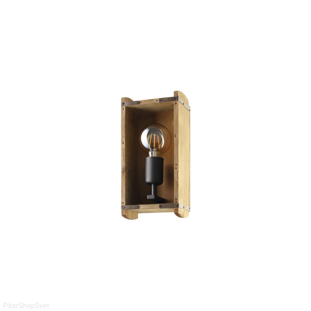 Настенный светильник деревянный ящик «Wootton» 43593