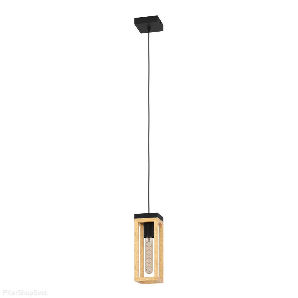Деревянный прямоугольный подвесной светильник «Nafferton» 43743