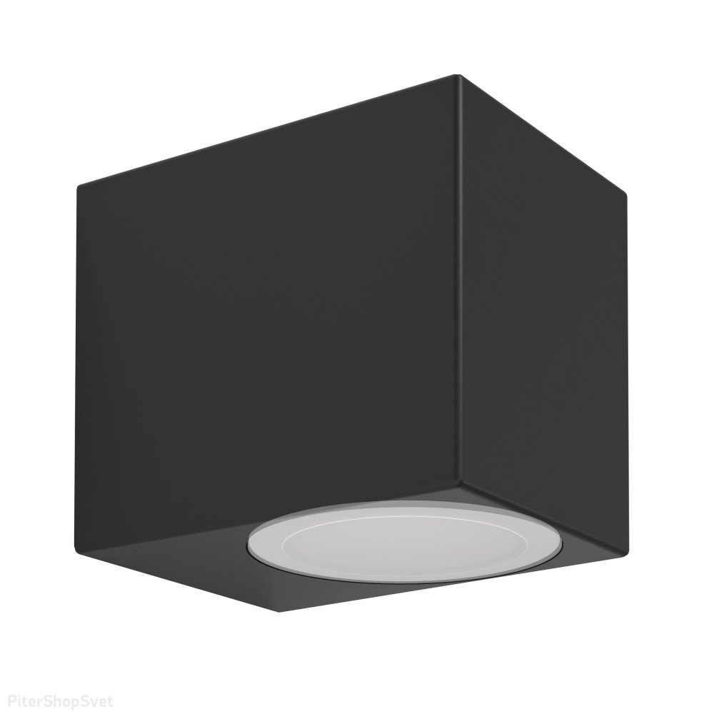 Чёрный уличный настенный прямоугольный светильник подсветка в одну сторону «JABAGA» 900275