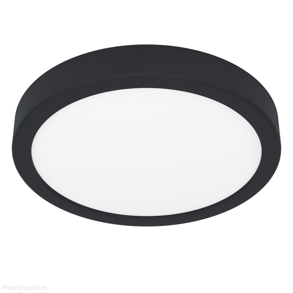 17Вт 3000К чёрный круглый плоский потолочный светильник «Fueva» 900653