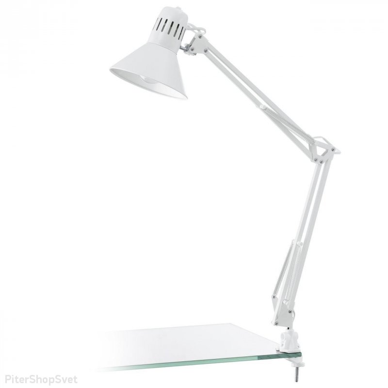 Белая настольная лампа на струбцине «FIRMO» 90872