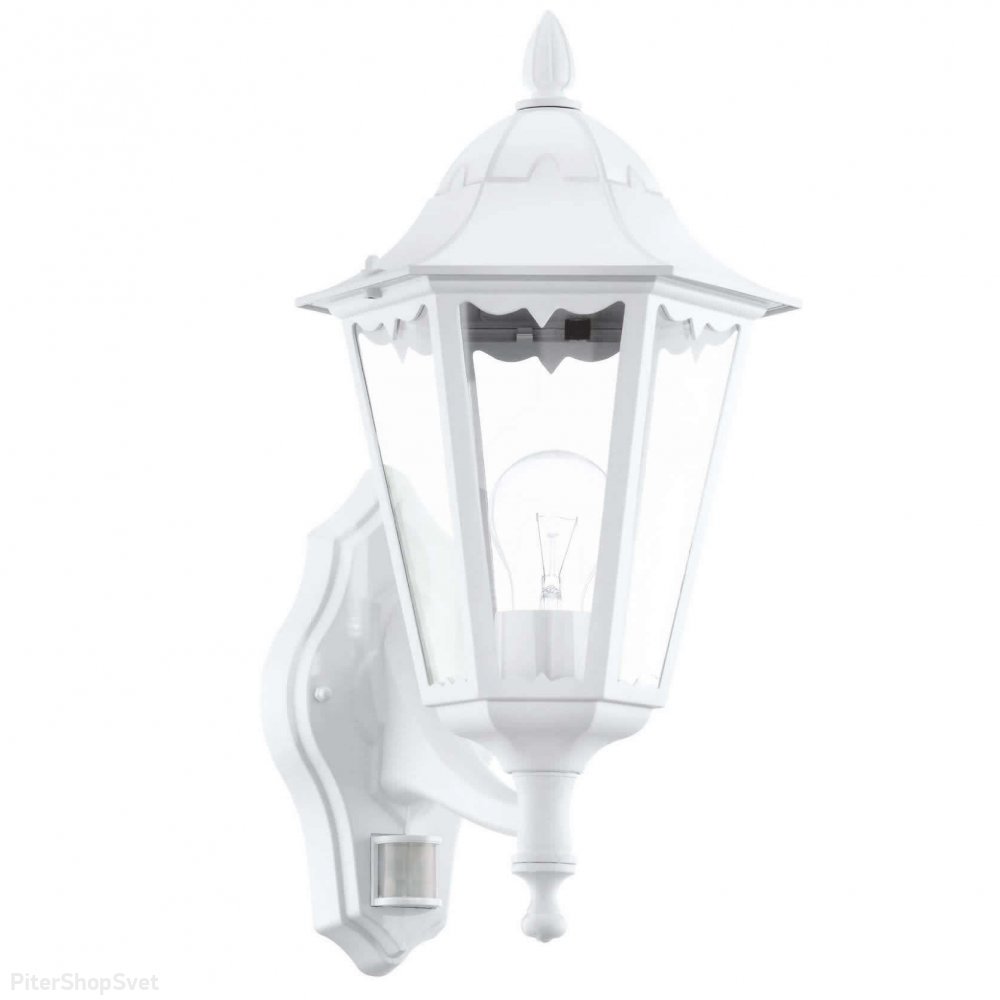Уличный белый настенный светильник с датчиком движения «Navedo» 93447