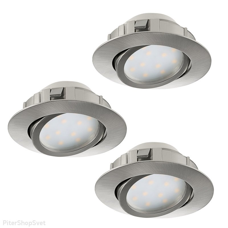 Комплект поворотных светодиодных встраиваемых светильников «PINEDA» 95859