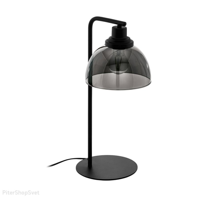 Чёрная настольная лампа с дымчатым стеклом «BELESER» 98386