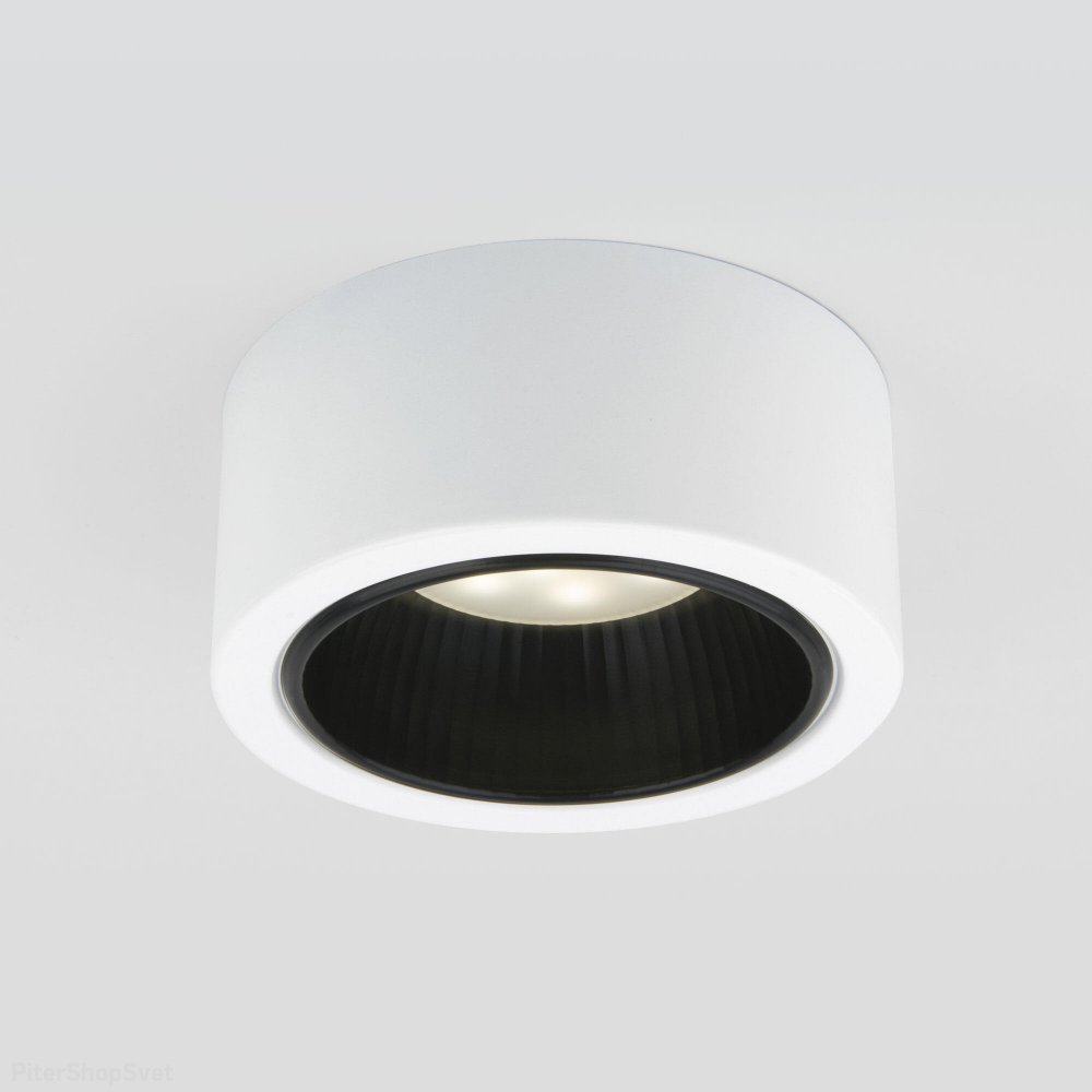 Бело-чёрный накладной потолочный светильник 1070 GX53 WH/BK белый/черный