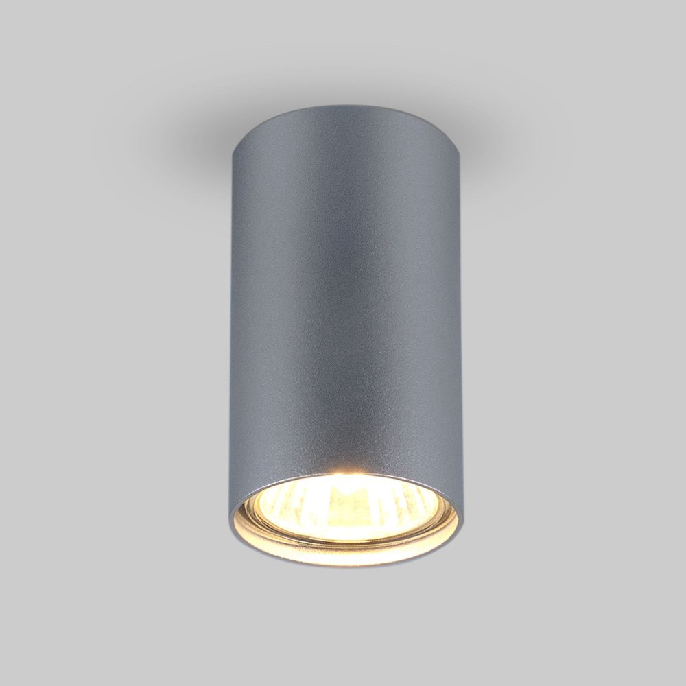 серебряный накладной потолочный светильник цилиндр 1081 GU10 SL серебро (5257)