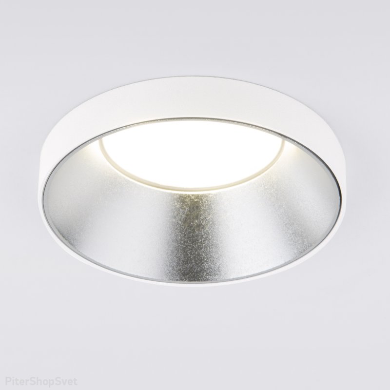 Бело-серебристый встраиваемый светильник 112 MR16 серебро/белый