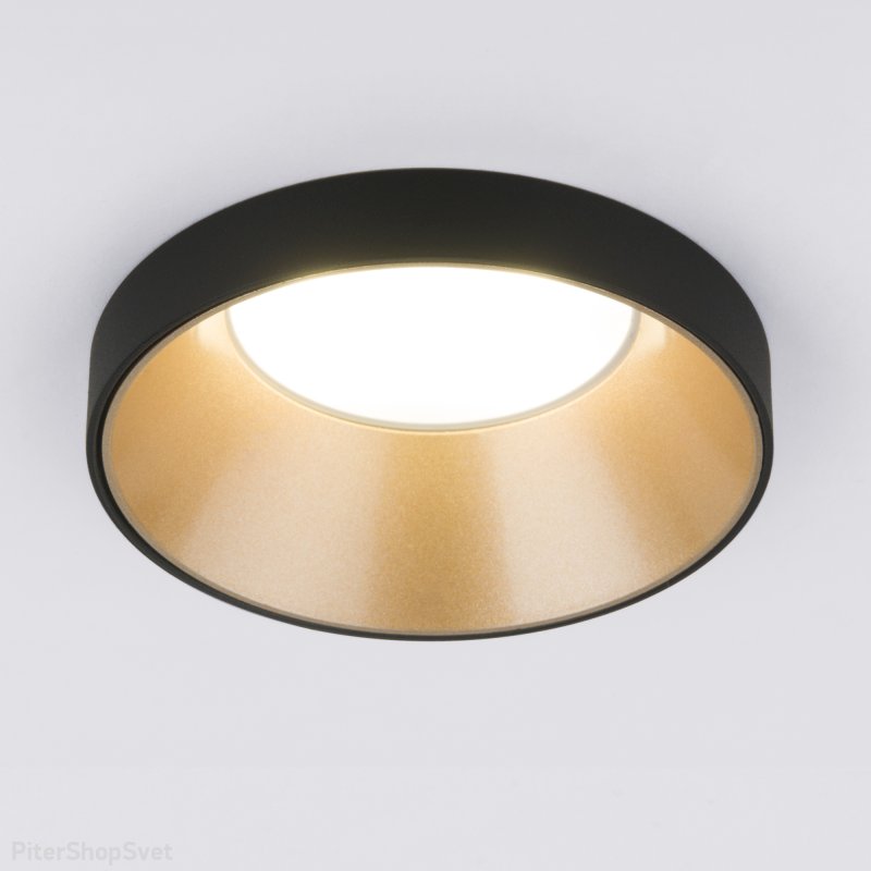 Чёрно-золотой встраиваемый светильник 112 MR16 золото/черный