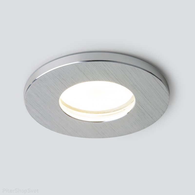Встраиваемый светильник серебряного цвета с влагозащитой 125 MR16 серебро