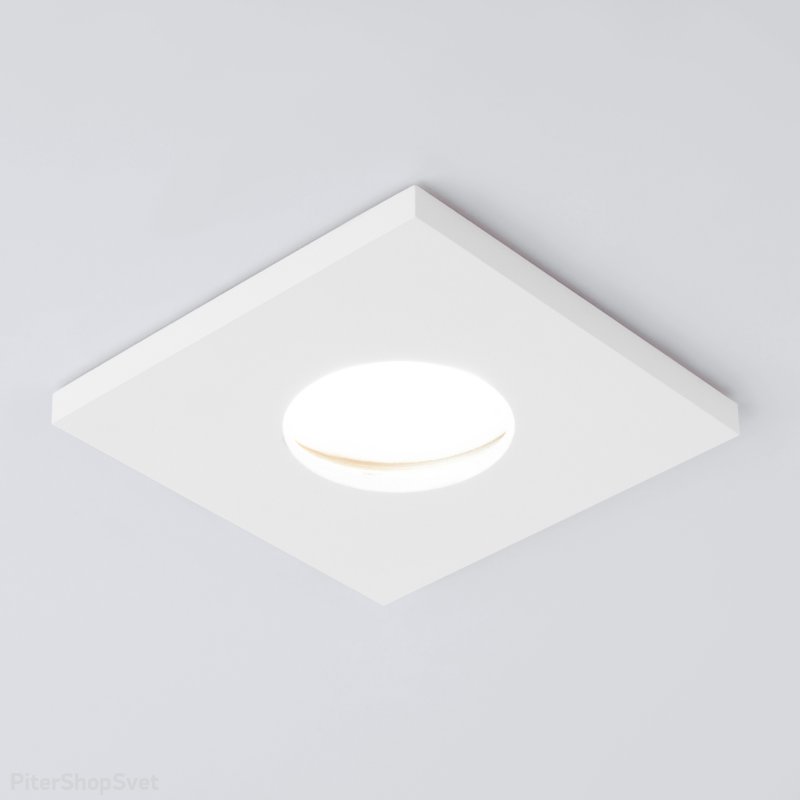 Белый квадратный встраиваемый светильник 126 MR16 белый матовый