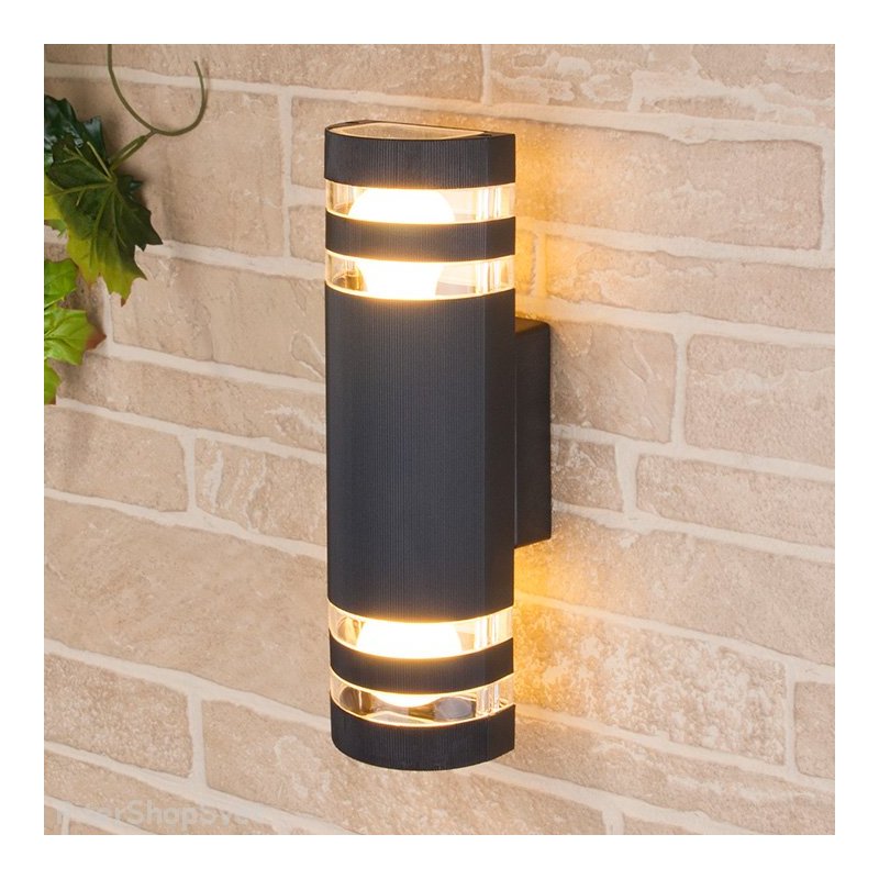 Уличный настенный светильник для подсветки «Ignis» 1443 TECHNO черный