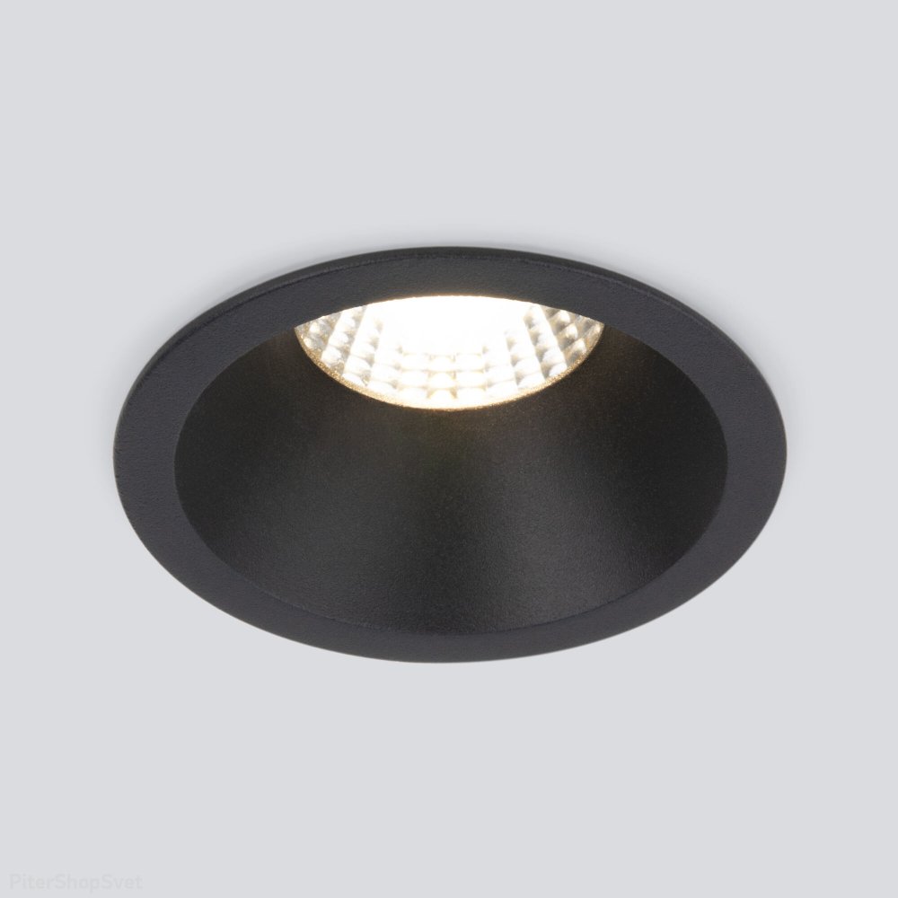 Чёрный круглый встраиваемый светильник «LIN» 15266/LED 7W 3000K BK черный