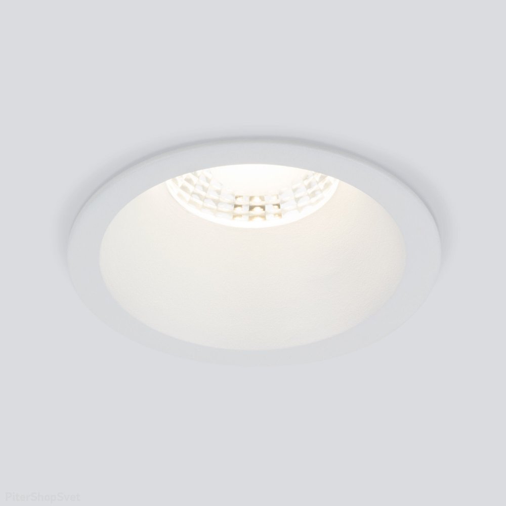 Белый круглый встраиваемый светильник 7Вт 3000К «LIN» 15266/LED 7W 3000K WH белый