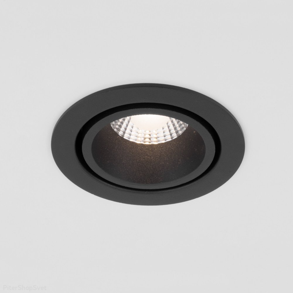 встраиваемый круглый поворотный светильник «NULLA» 15267/LED 7W 3000K BK/BK черный/черный