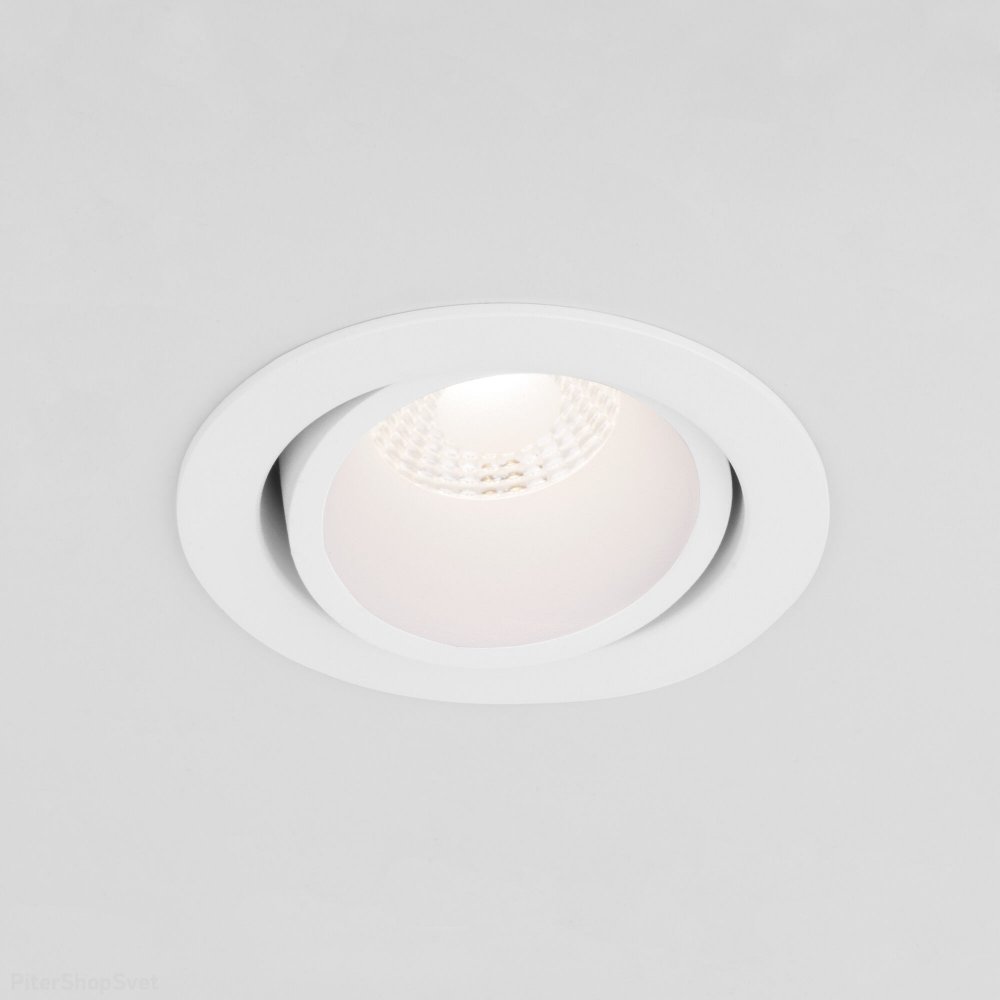Белый встраиваемый круглый поворотный светильник «Nulla» 15267/LED 7W 3000K WH/WH белый/белый