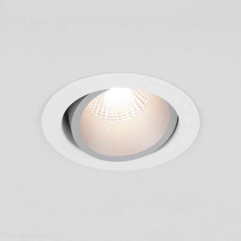 Бело-серебряный встраиваемый поворотный светильник 7Вт 4200К 15267/LED 7W 4200K WH/SL белый/серебро