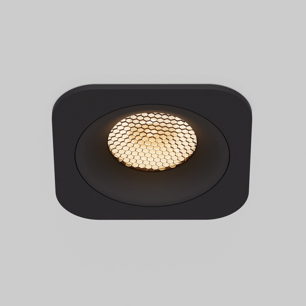 Квадратный встраиваемый светильник IP44 10Вт 3000К «Tetro» 15276/LED 10W 3000K черный IP44