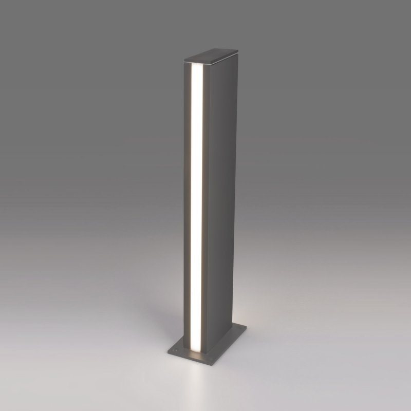 Серый светодиодный уличный столбик 12Вт 4000К «Flat» 1538 TECHNO LED серый