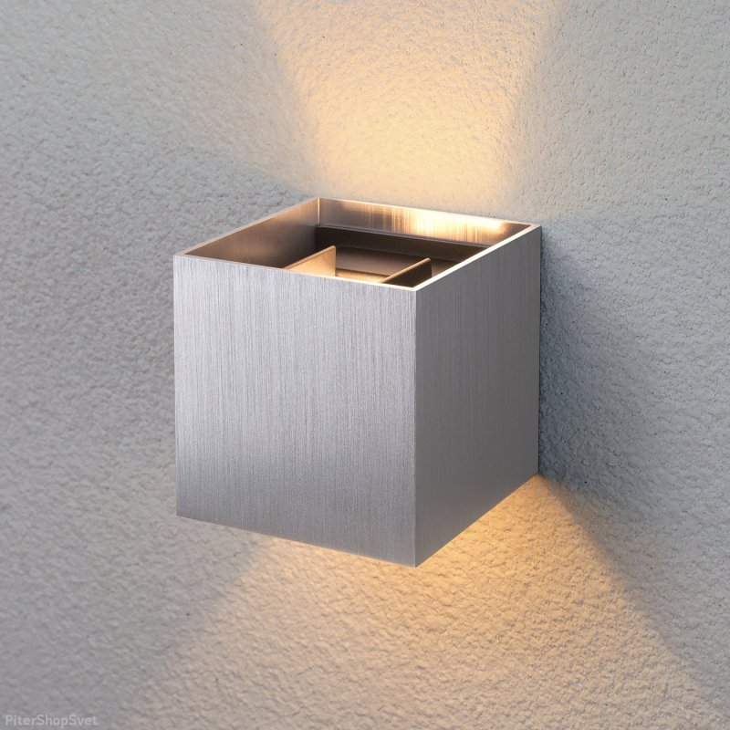 Уличный настенный светильник для подсветки куб 1548 TECHNO LED WINNER алюминий